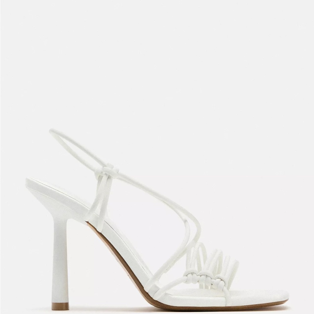 Zara White Strappy Heels